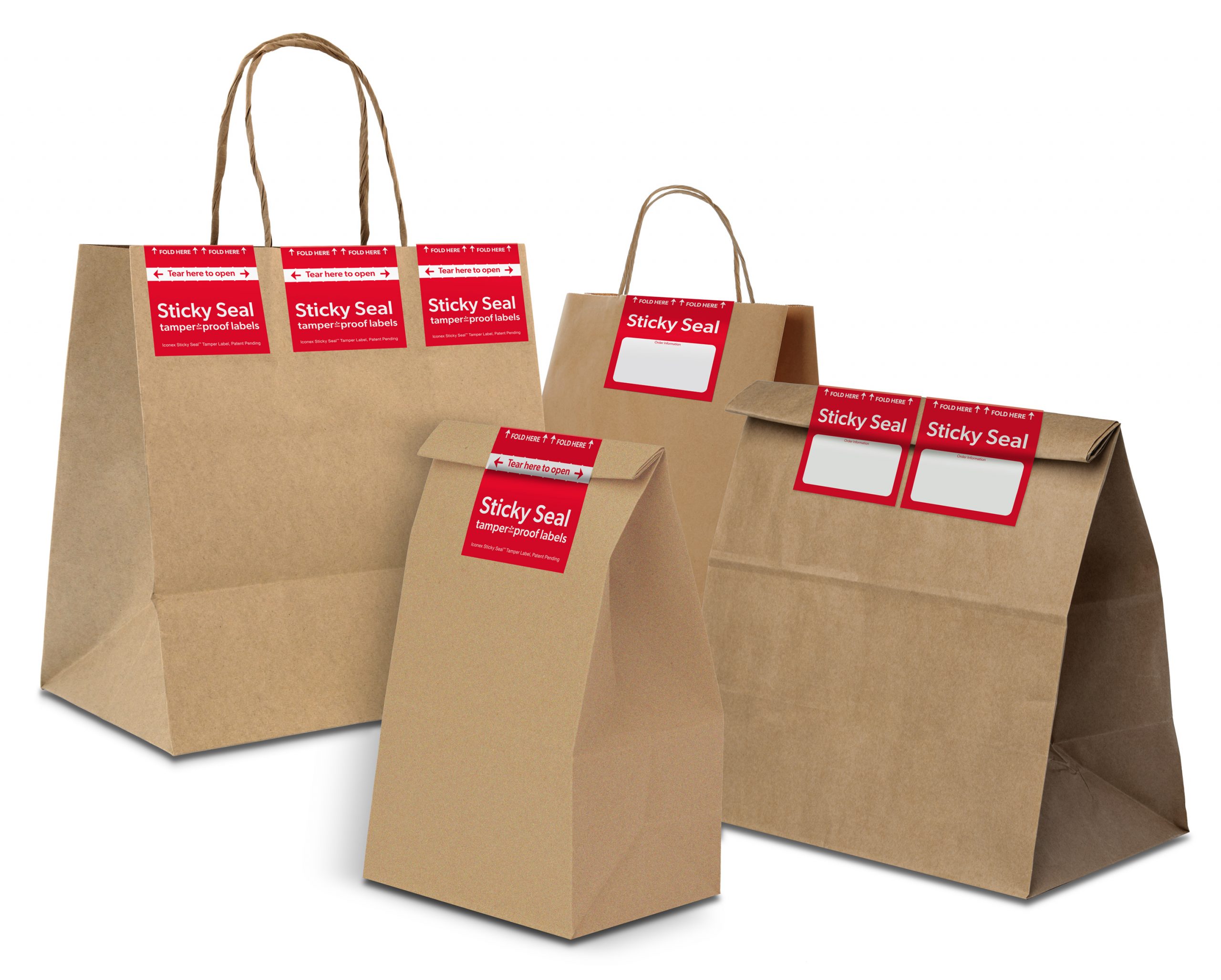 food seals on brown bags