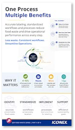 Infographic titled 'One Process, Multiple Benefits' explaining streamlined workflows and better efficiency with steps for identifying, standardizing, implementing, and supporting processes.
